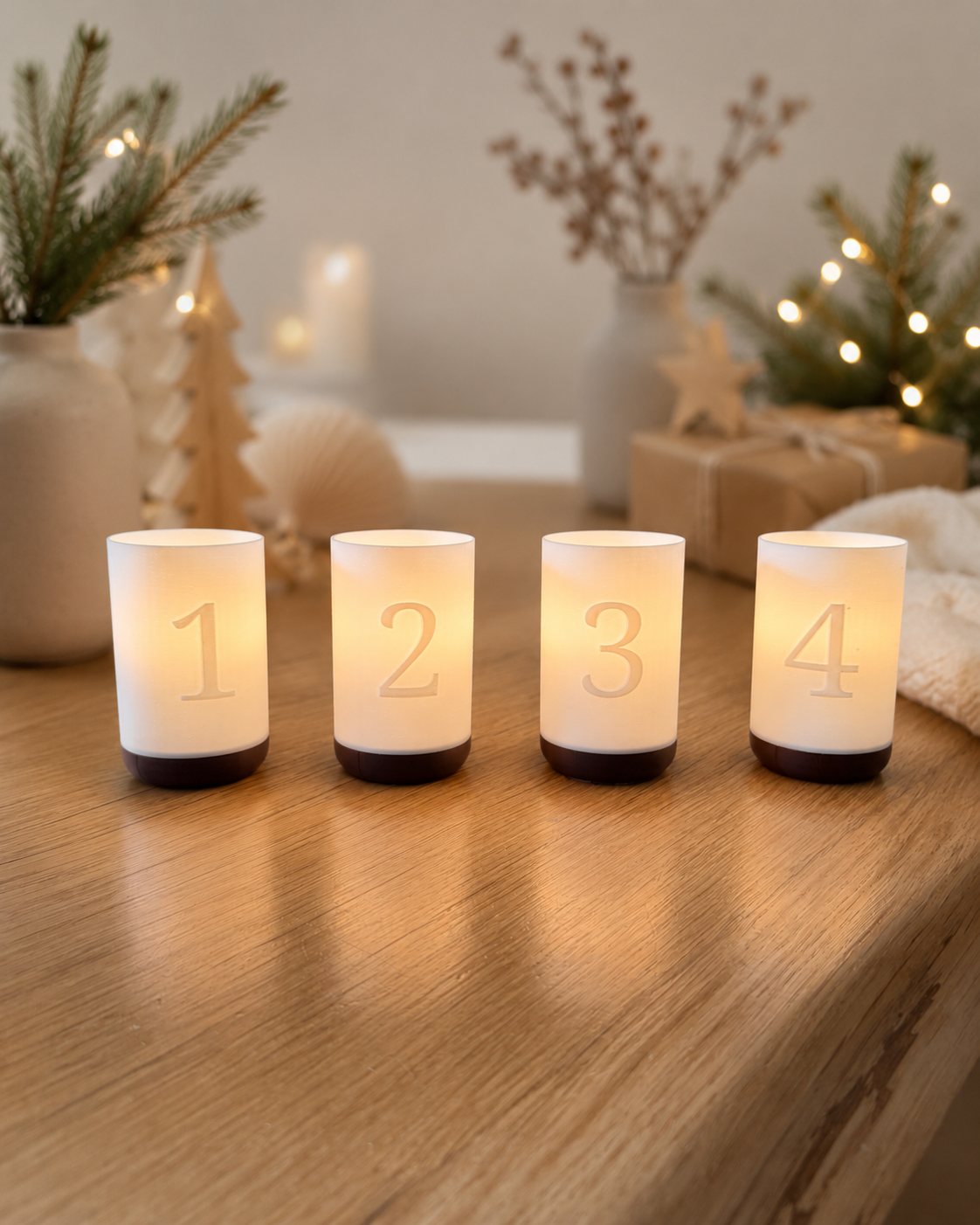 3D-Druckdatei - Windlichter - Adventskranz  Zahlen
