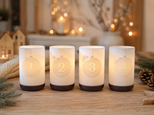 Windlichter - Adventskranz - Kugeln