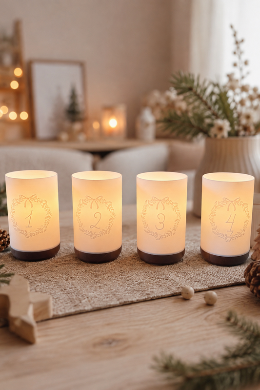 3D-Druckdatei - Windlichter - Adventskranz Kranz Zahlen