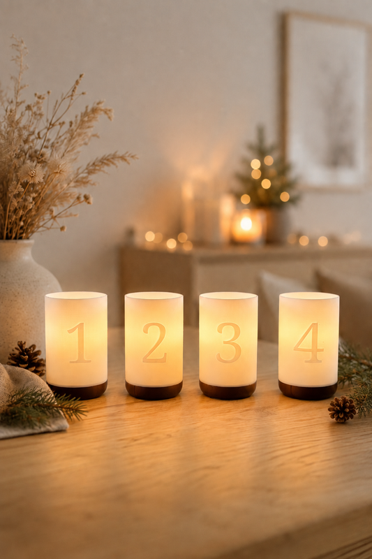 3D-Druckdatei - Windlichter - Adventskranz  Zahlen