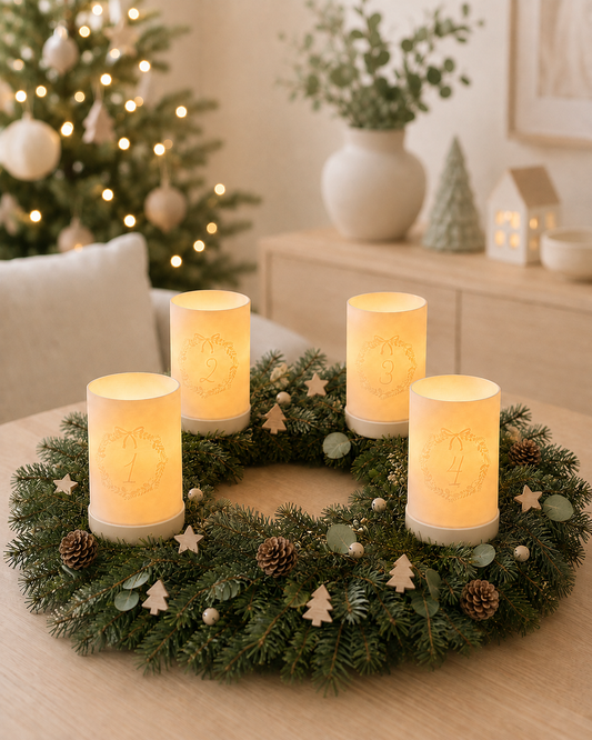 3D-Druckdatei - Windlichter - Adventskranz Kranz Zahlen