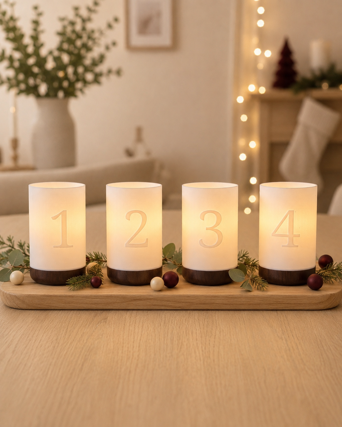 3D-Druckdatei - Windlichter - Adventskranz  Zahlen