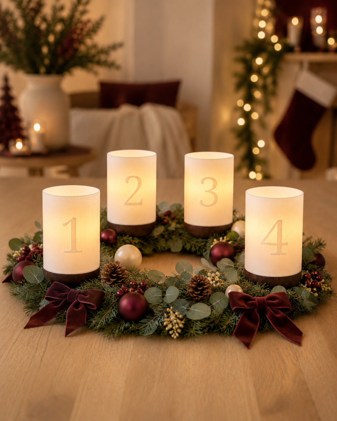 3D-Druckdatei - Windlichter - Adventskranz  Zahlen