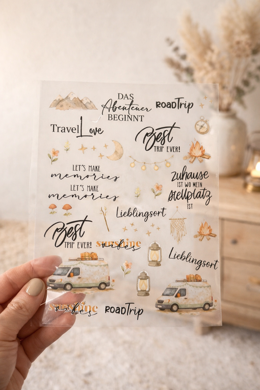 Rub-On Sticker Camping Van No.1
