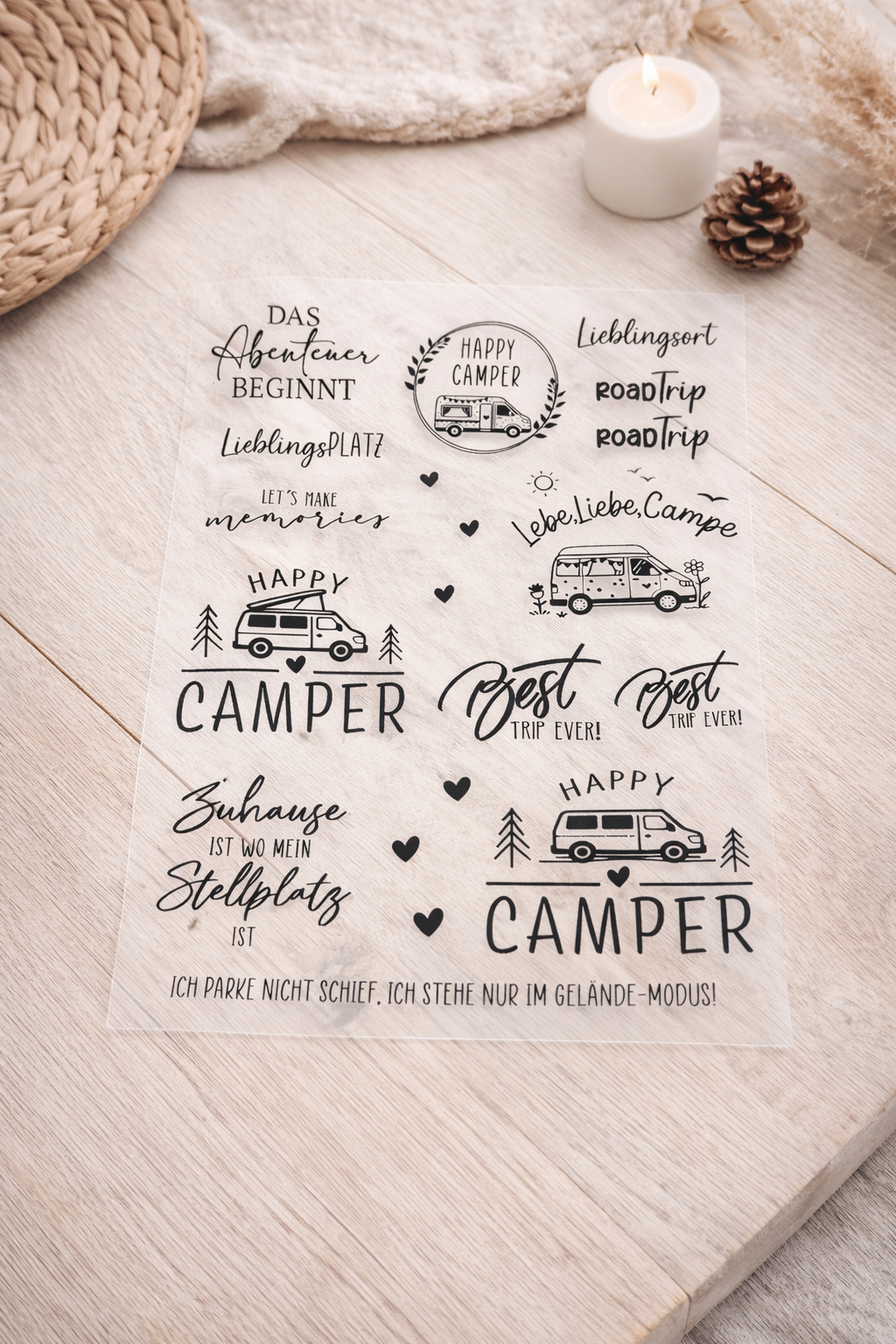 Rub-On Sticker Camping Van No.2