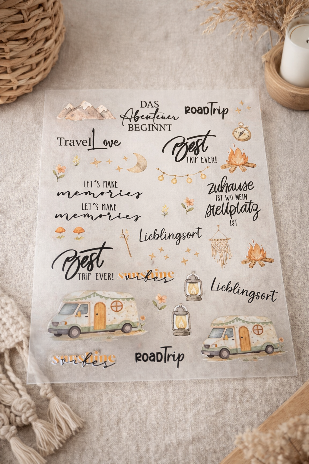 Rub-On Sticker Camping Wohnmobil No.1