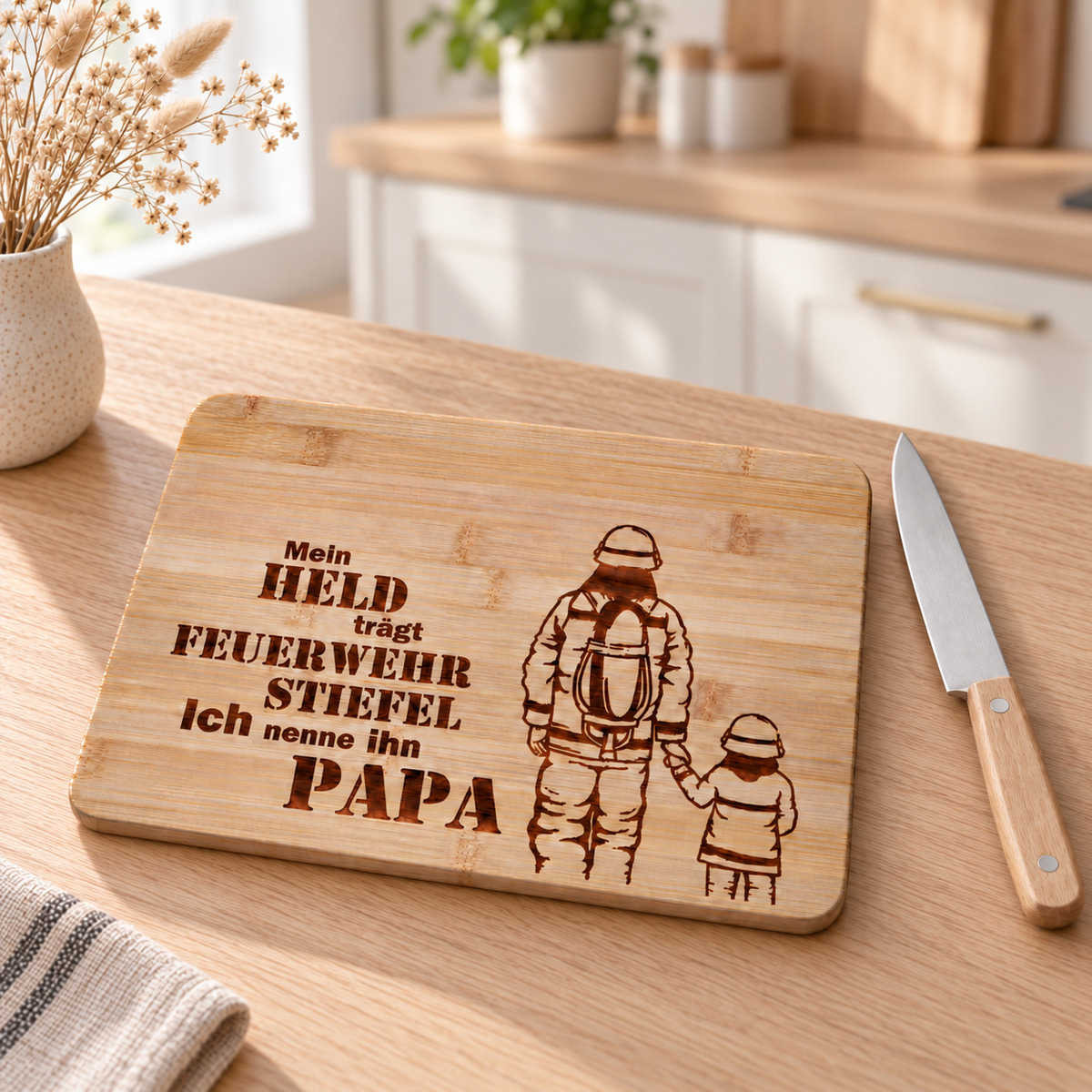 Das Frühstücksbrett für Feuerwehrpapas