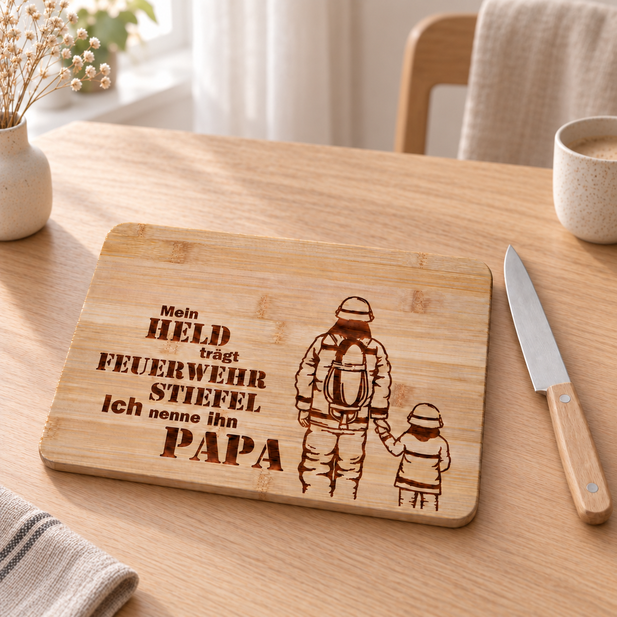 Das Frühstücksbrett für Feuerwehrpapas