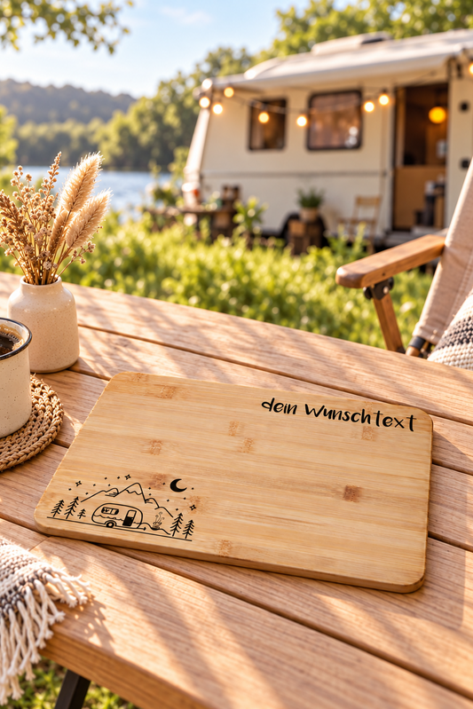 Wohnwagenlandschaft mit Wunschtext oder Name