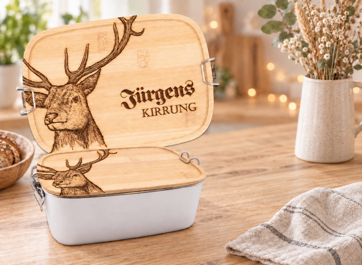 Die Brotdose mit "Hirsch Gravur" für Jäger