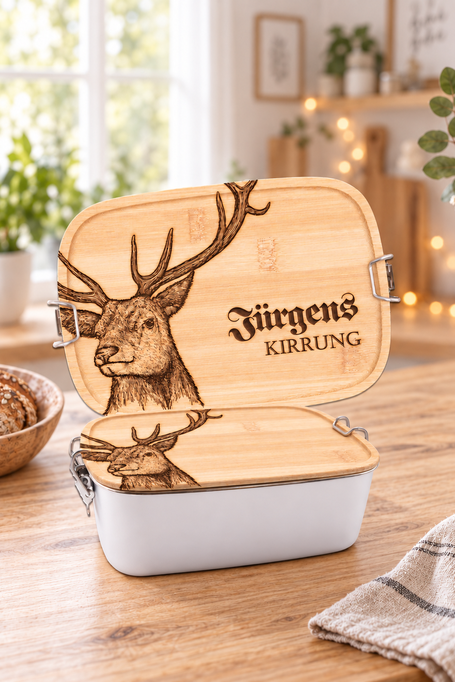Die Brotdose mit "Hirsch Gravur" für Jäger