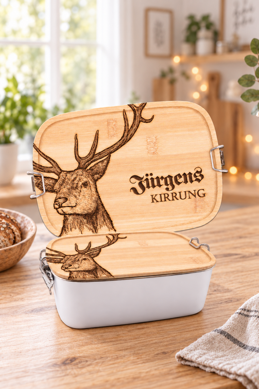 Die Brotdose mit "Hirsch Gravur" für Jäger