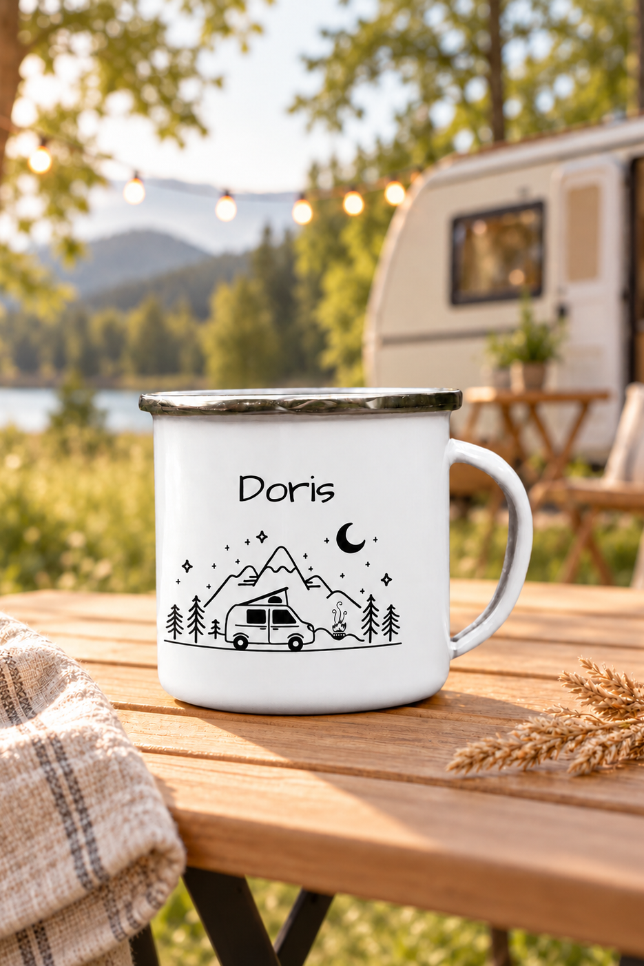 "Van" personalisiert  Emailletasse
