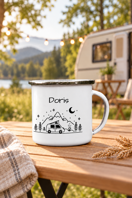 "Van" personalisiert  Emailletasse