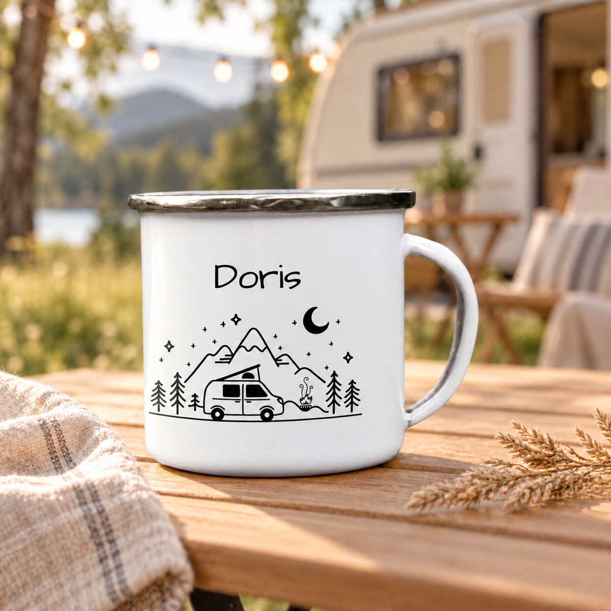 "Van" personalisiert  Emailletasse