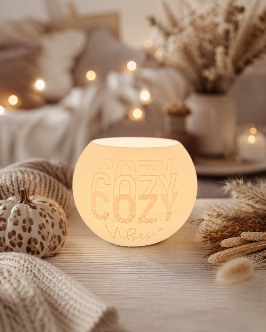 3D-Druckdatei - Kugel Windlicht - Cozy Vibes