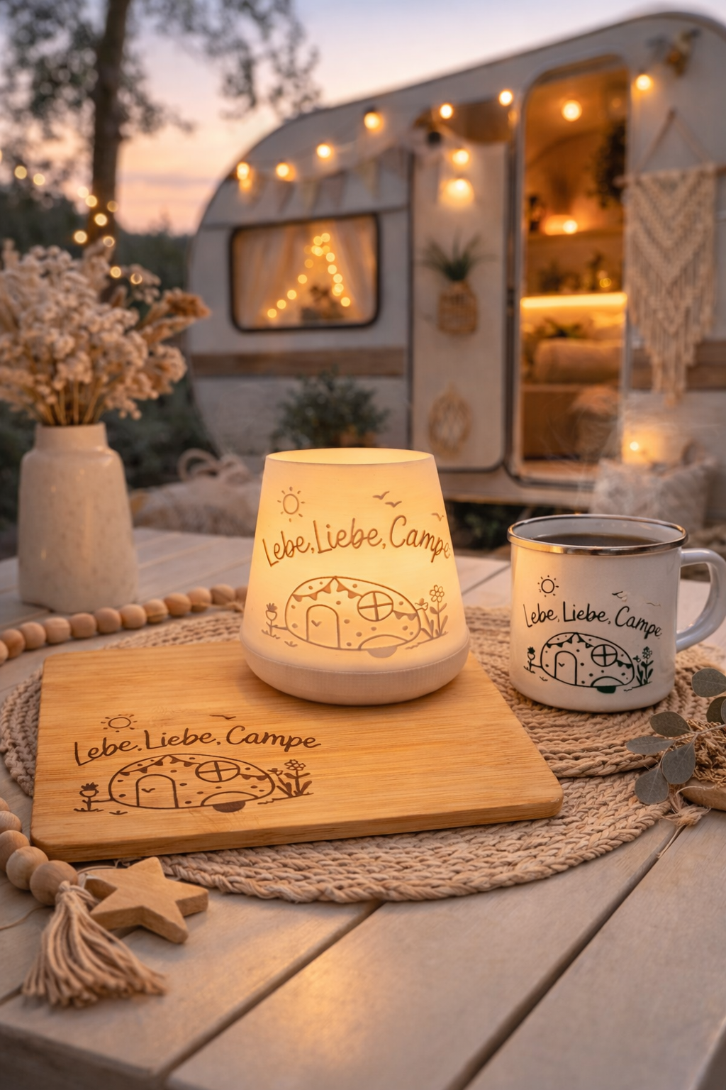 3D-Druckdatei - Windlicht - Lebe, Liebe, Campe Wowa