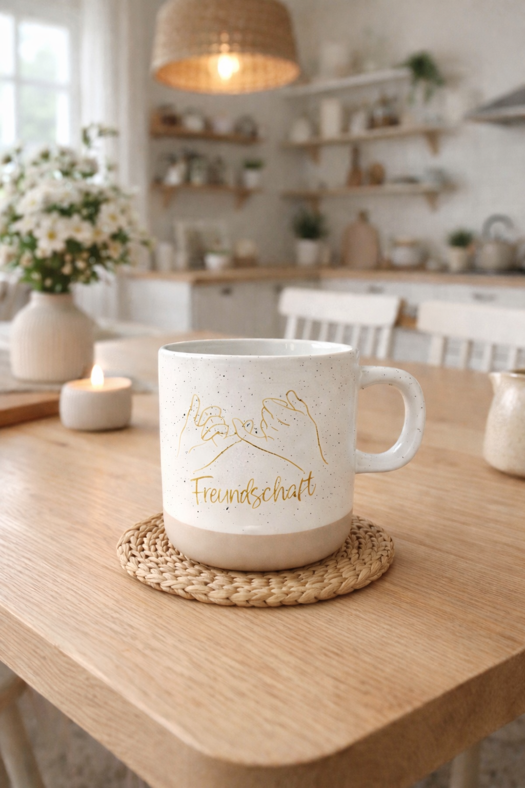"Freundschaft" Handgetöpferte Tasse