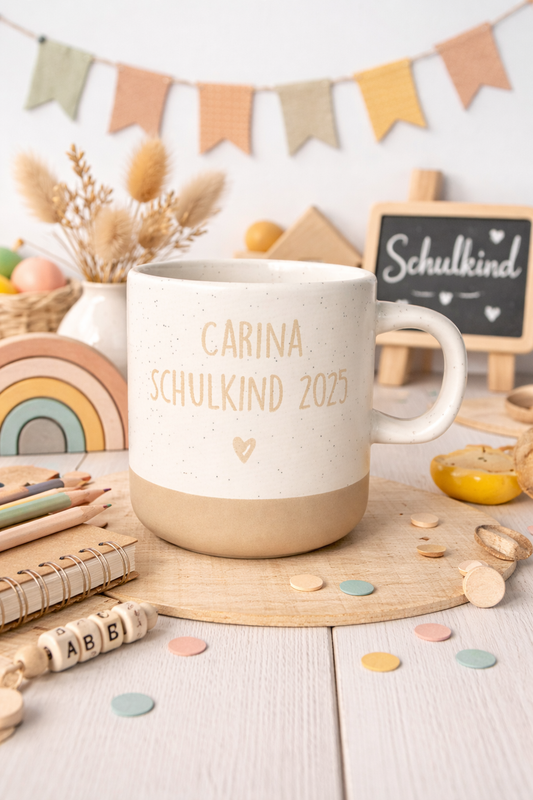 "Schulkind" Handgetöpferte Tasse