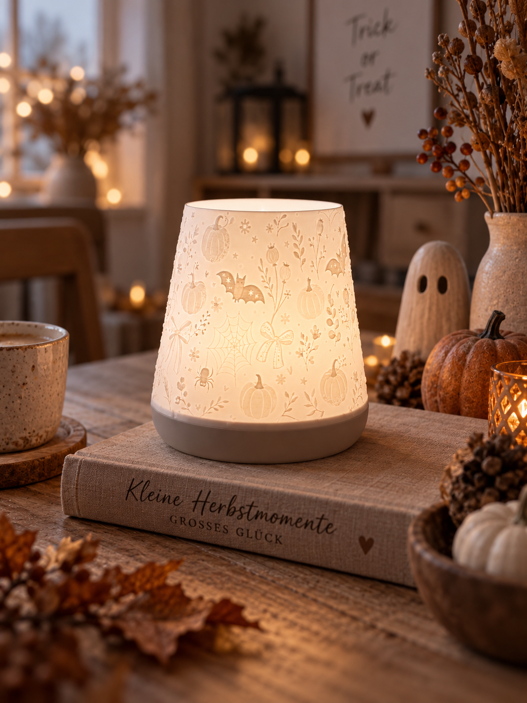 3D-Druckdatei - Windlicht - Halloween Herbst Kegel