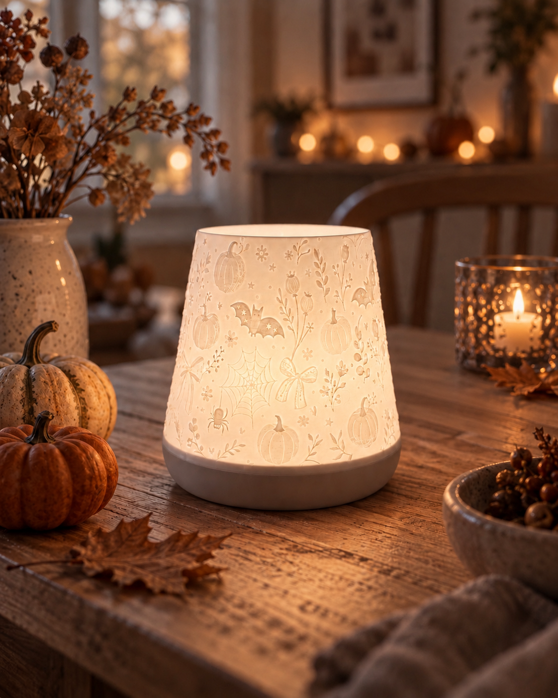 Windlicht - Herbst Halloween Kegel