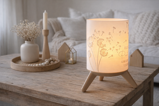 3D-Druckdatei - Nachtlicht - für LED Lampenfassung mit Sockel - Pusteblume Trauer