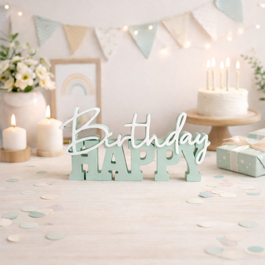 Happy Birthday Deko Schriftzug in 3D