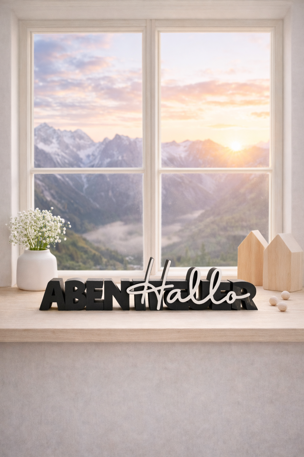 Hallo Abenteuer Deko Schriftzug in 3D