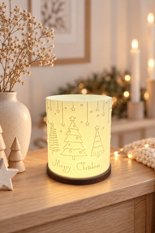 3D-Druckdatei - Windlicht - merry christmas sternenglanz