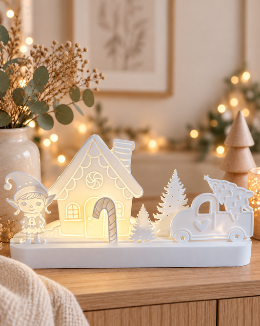 3D-Druckdatei - Teelichtlandschaft - Weihnachtslandschaft No1