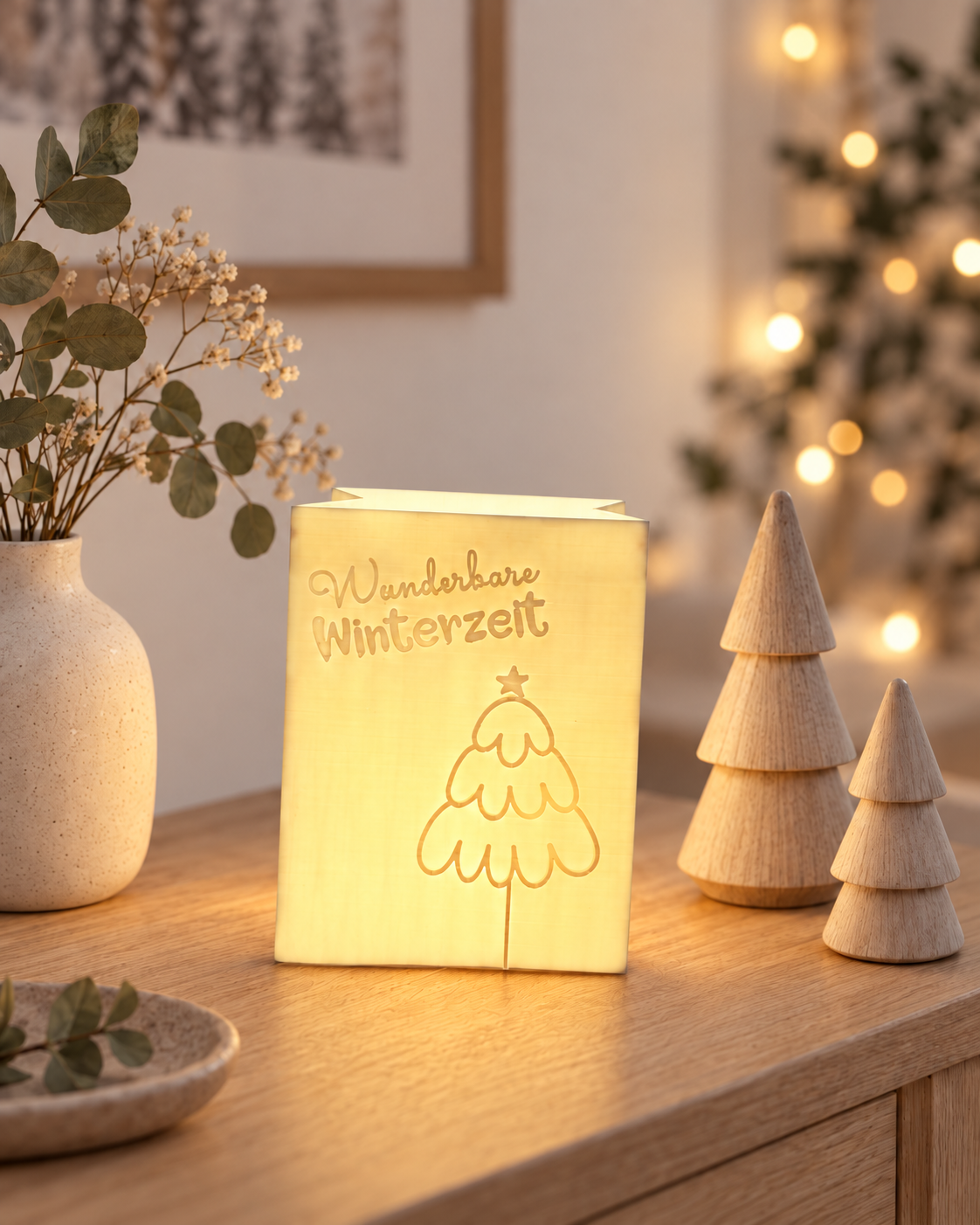 3D-Druckdatei - Windlicht - Papiertüte - Wunderbare Winterzeit