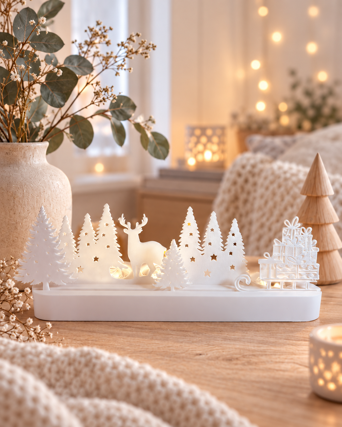 3D-Druckdatei - Teelichtlandschaft - Weihnachtslandschaft No3