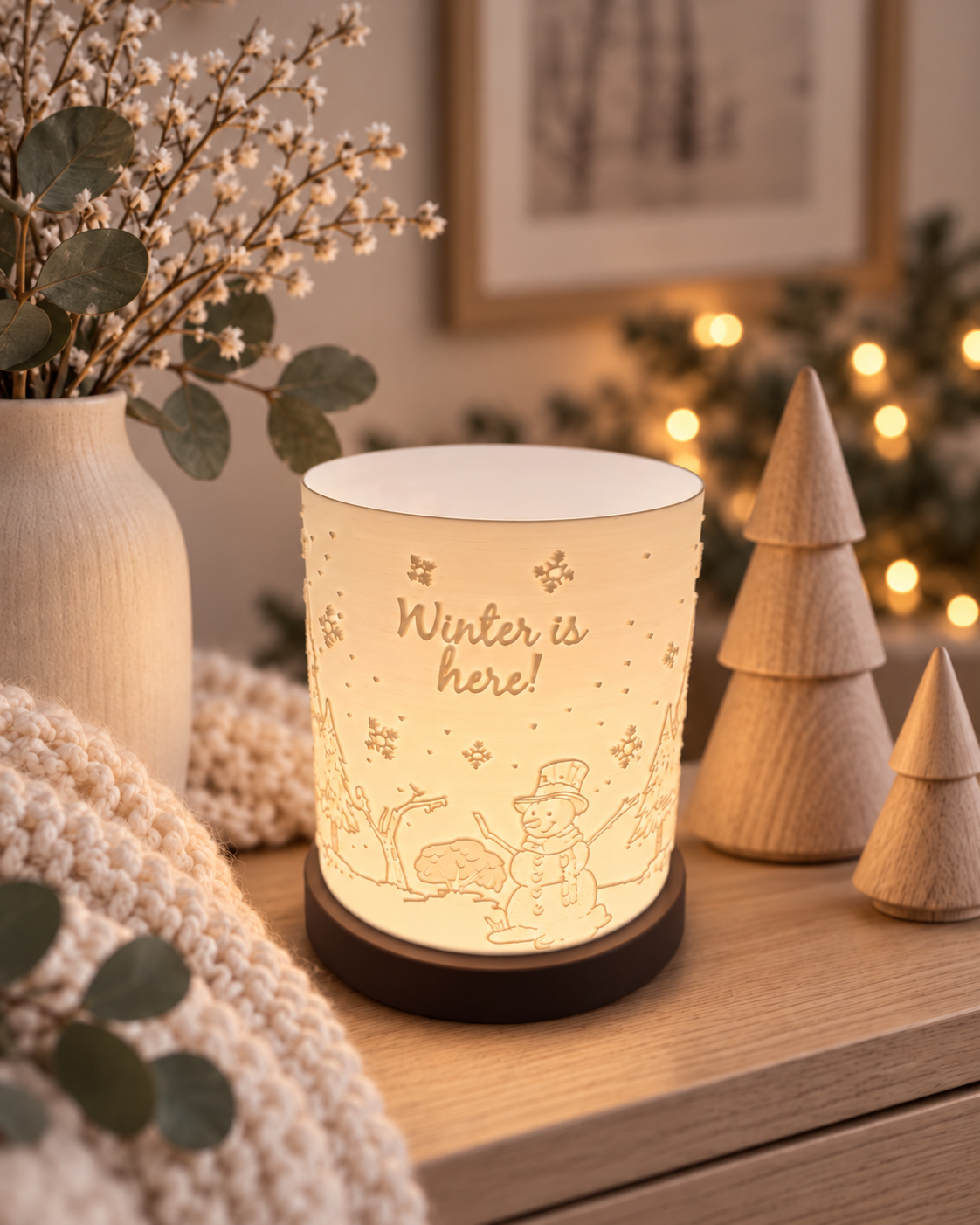 3D-Druckdatei - Windlicht - Schneemann