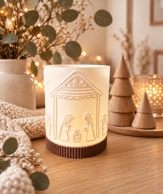 3D-Druckdatei - Windlicht - Weihnachtskrippe rundum