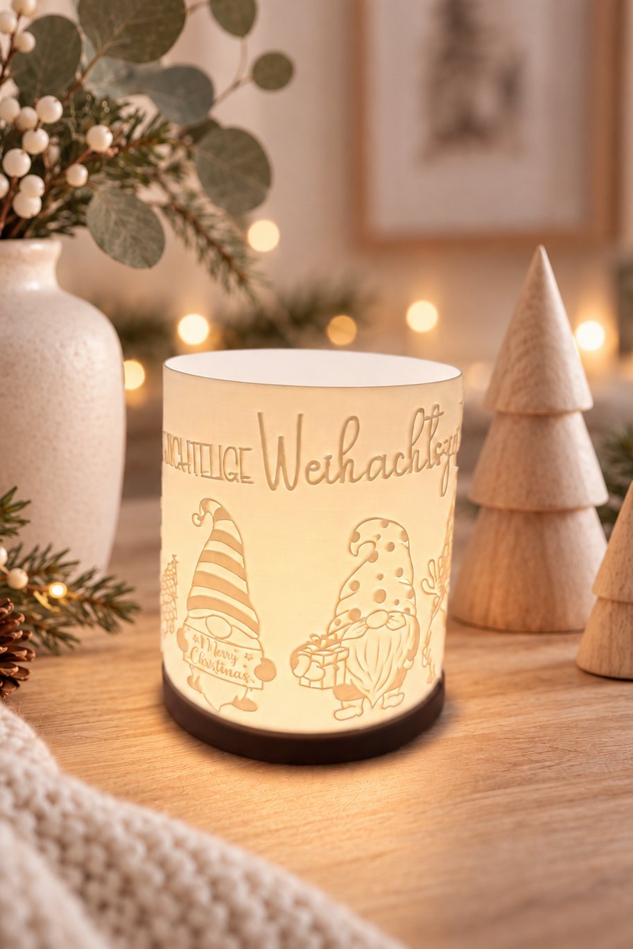 3D-Druckdatei - Windlicht - Wichtelige Weihnachtszeit