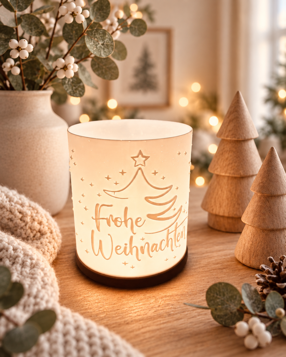 3D-Druckdatei - Windlicht - Frohe Weihnachten