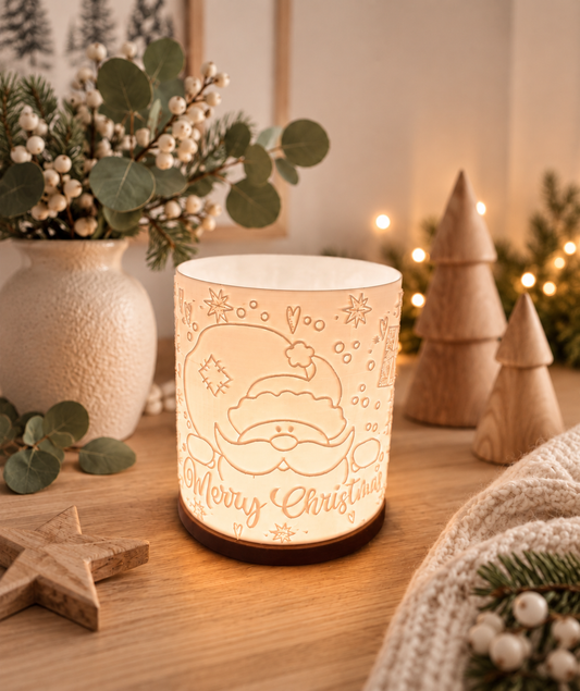 3D-Druckdatei - Windlicht - Merry Christmas Santa