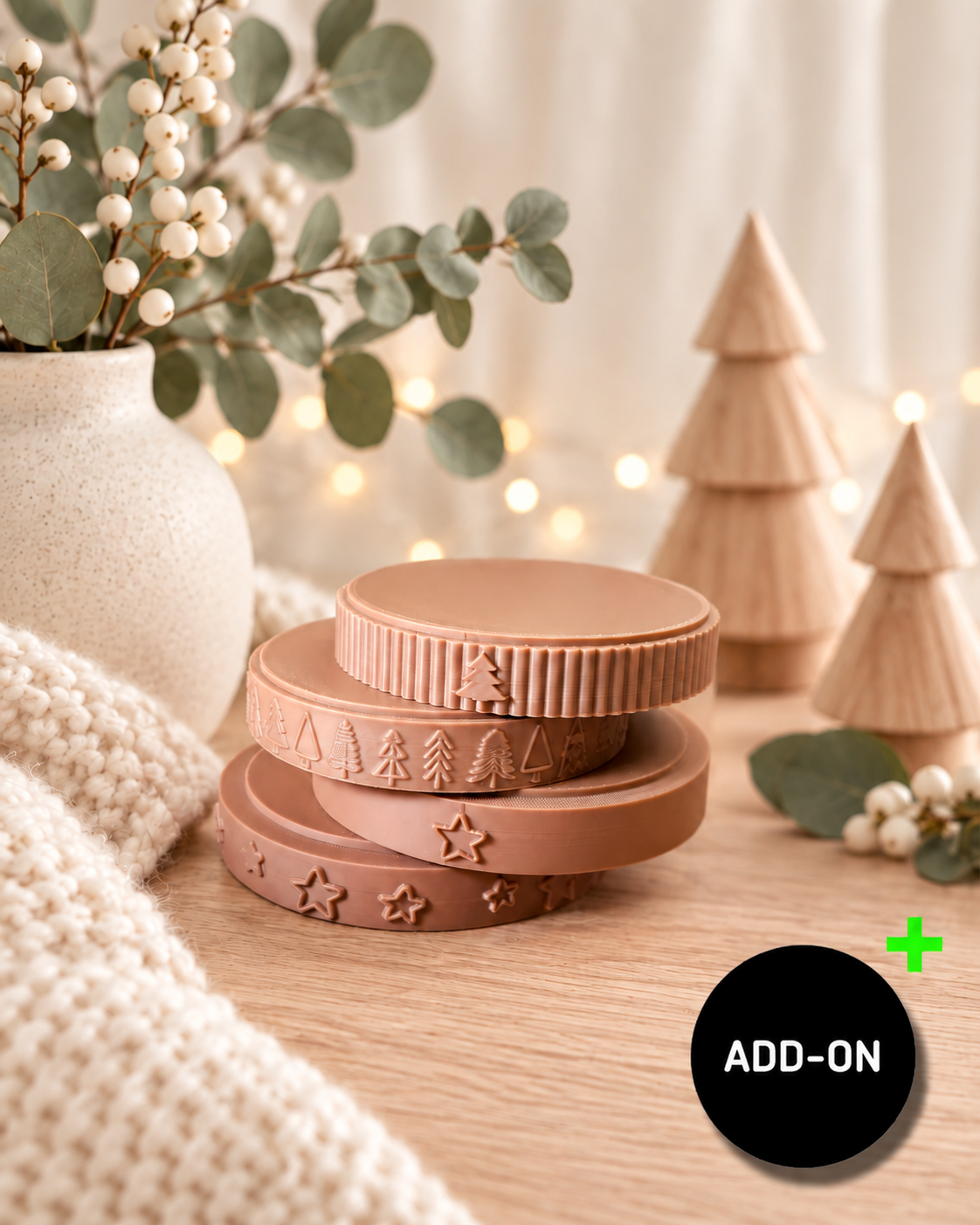 3D-Druckdatei - Das Windlicht Sockel - add on Bundle für Weihnachten