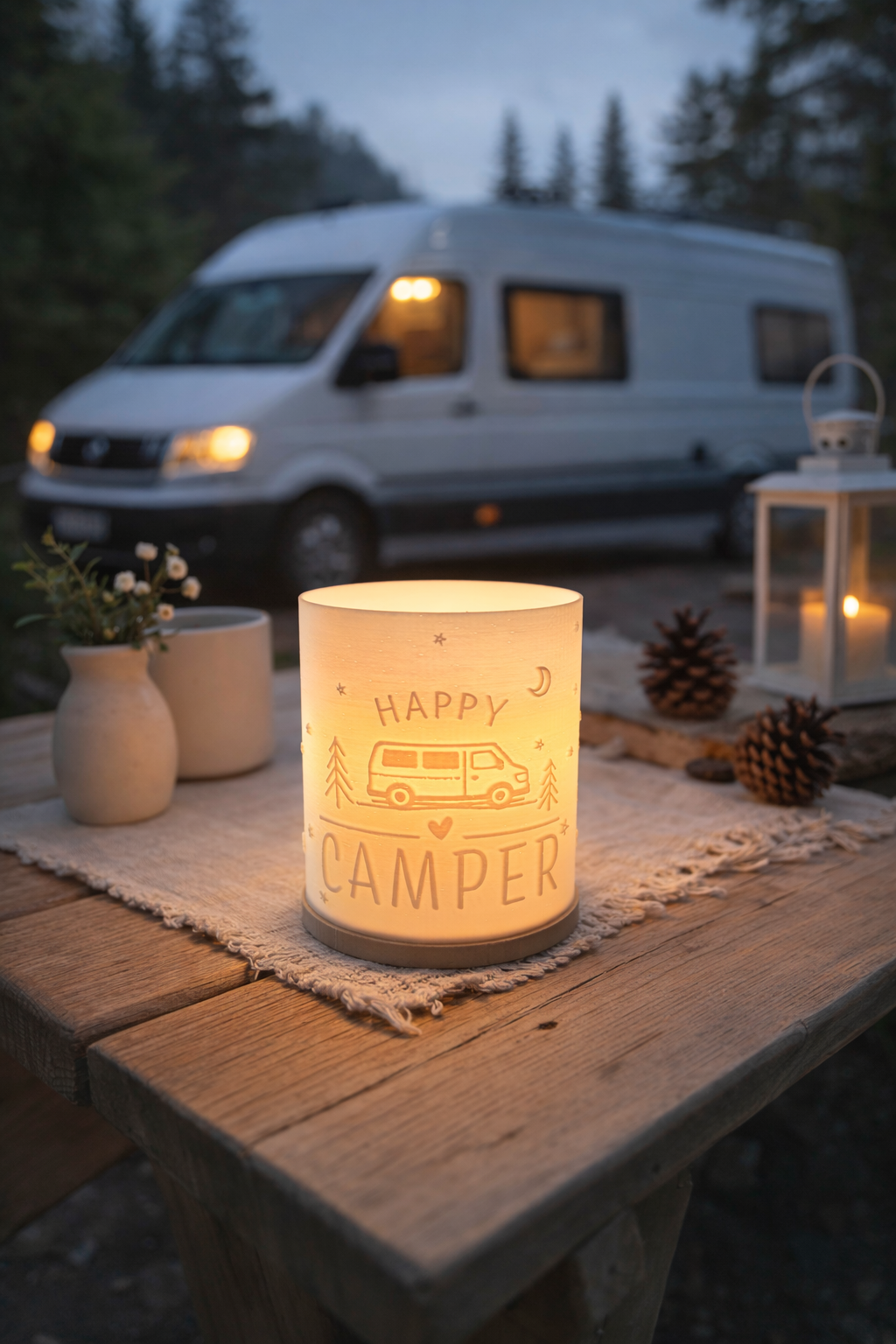 3D-Druckdatei - Windlicht - happy camper van