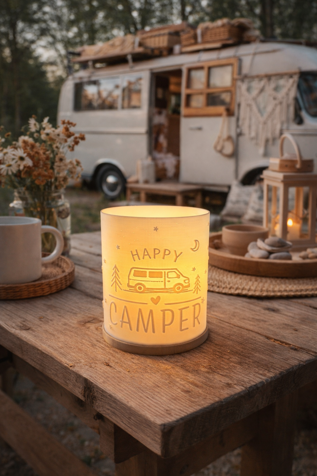 3D-Druckdatei - Windlicht - happy camper van