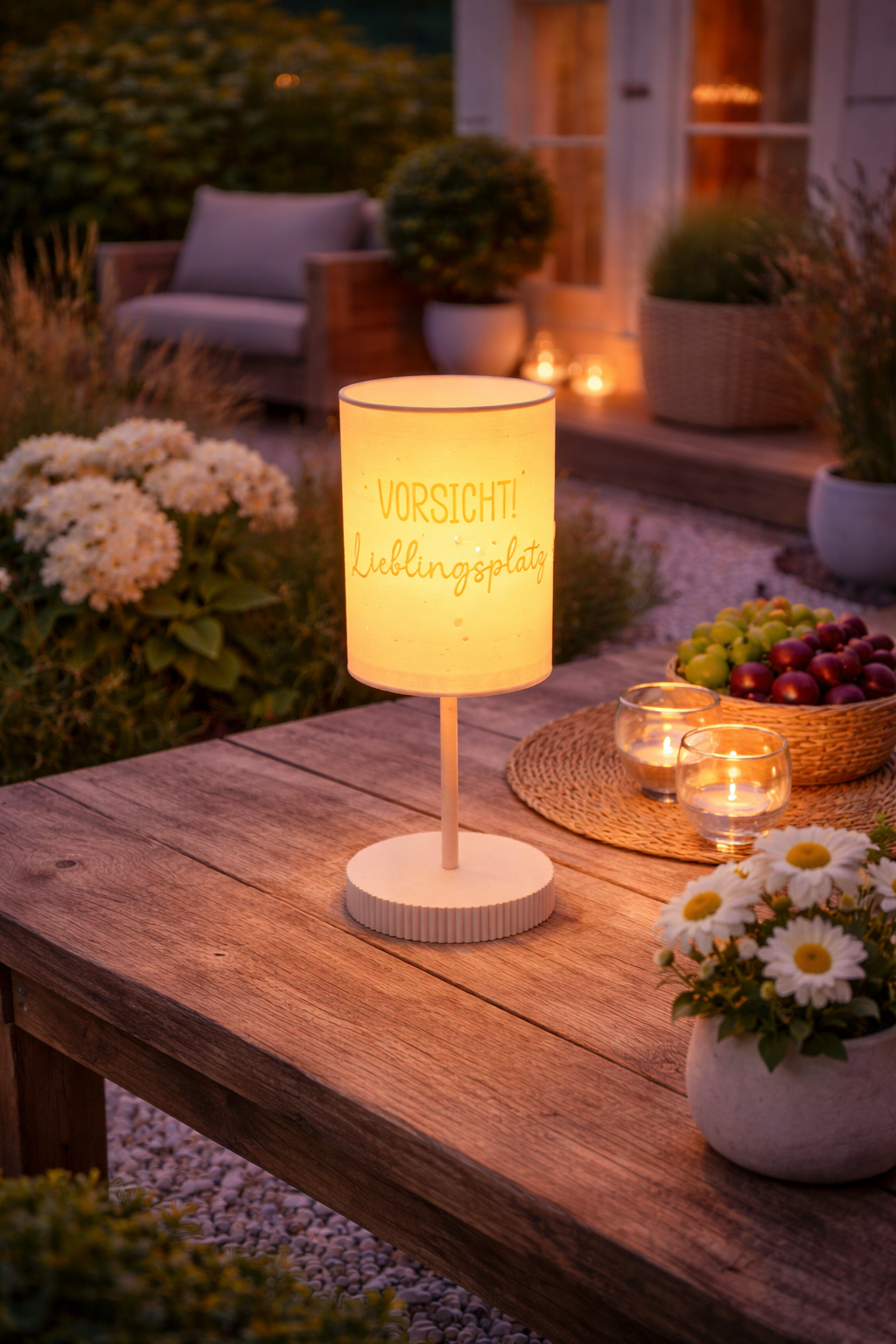 3D-Druckdatei - Windlicht - Vorsicht Lieblingsplatz - STL + 3MF - Deko  Solarlampe - Garten - LED-Licht