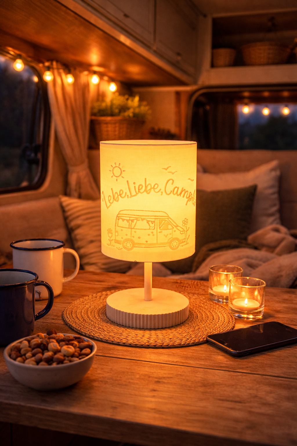 3D-Druckdatei - Windlicht - Lebe Liebe Campe Van - STL + 3MF - Deko  Solarlampe - Garten - LED-Licht