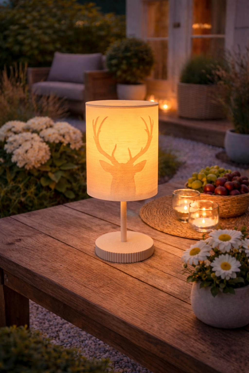 3D-Druckdatei - Windlicht - Hirsch - STL + 3MF - Deko  Solarlampe - Garten - LED-Licht