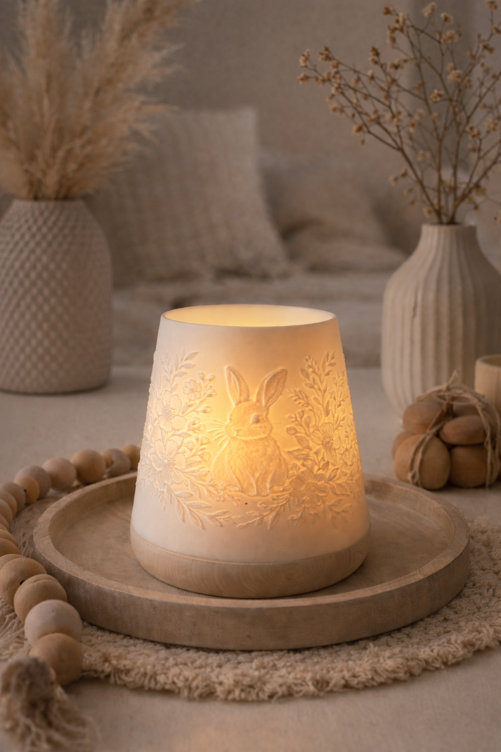 3D-Druckdatei - Windlicht - Blumen Hase