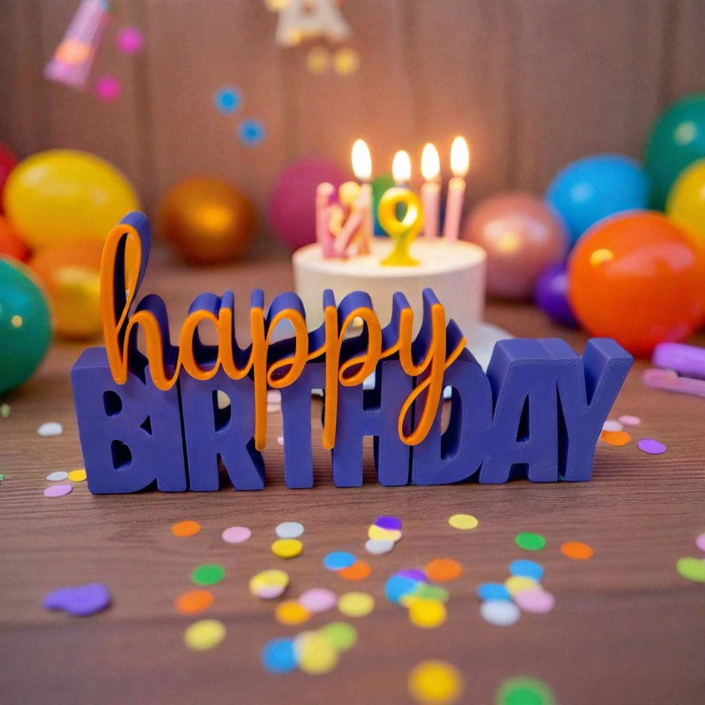 Happy Birthday Deko Schriftzug in 3D