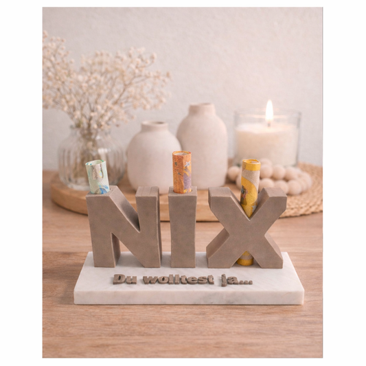 Du wolltest ja... NIX - Geldgeschenk I Deko Schriftzug in 3D