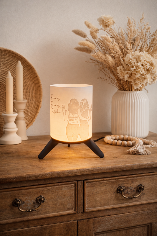 3D-Druckdatei - Nachtlicht - für LED Lampenfassung mit Sockel - Freundin wie dich