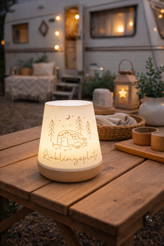 3D-Druckdatei - Windlicht - Lieblingsplatz Wohnwagen