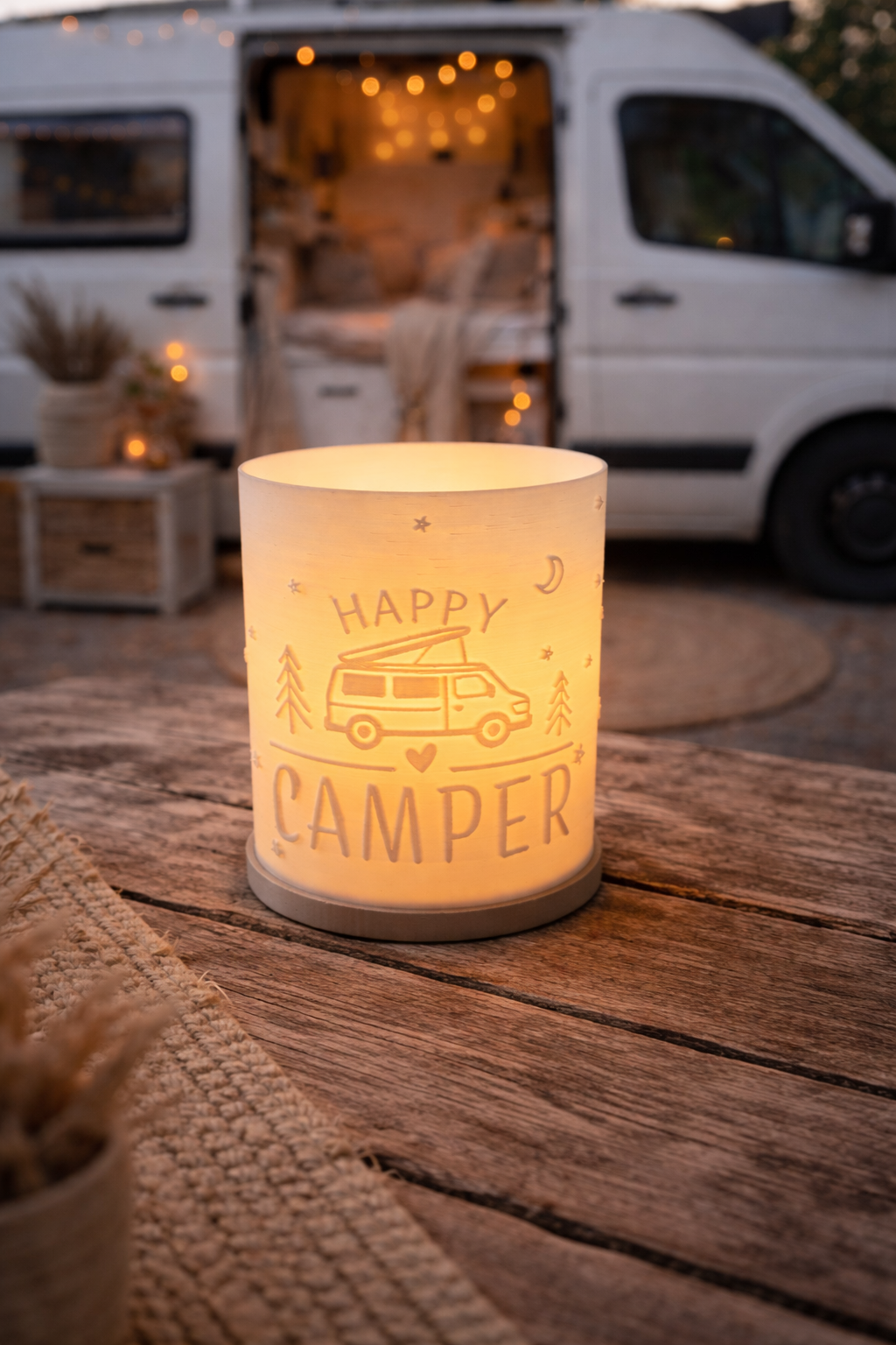 Windlicht - HAPPY CAMPER "Van mit Aufstelldach"