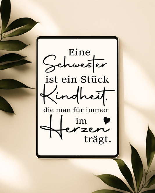 Plotter & Laserdatei Schwester Kindheit Familie